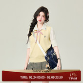 花铃太太原创哲之道针织马甲jk制服套装 春 日系学院风裙子校供衬衫