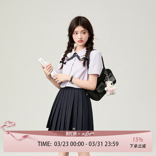 夏上衣短袖 学院风jk制服衬衫 女毕业照穿搭 校服套装 花铃太太泰式