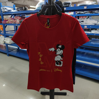 Adidas/阿迪达斯夏季女子米老鼠联名运动T恤GE7778 S仓现货