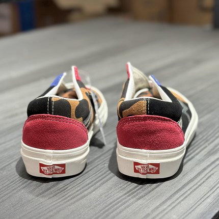 Vans 男女款安纳海姆豹纹拼色帆布鞋低帮运动休闲鞋 VN0A54F396M