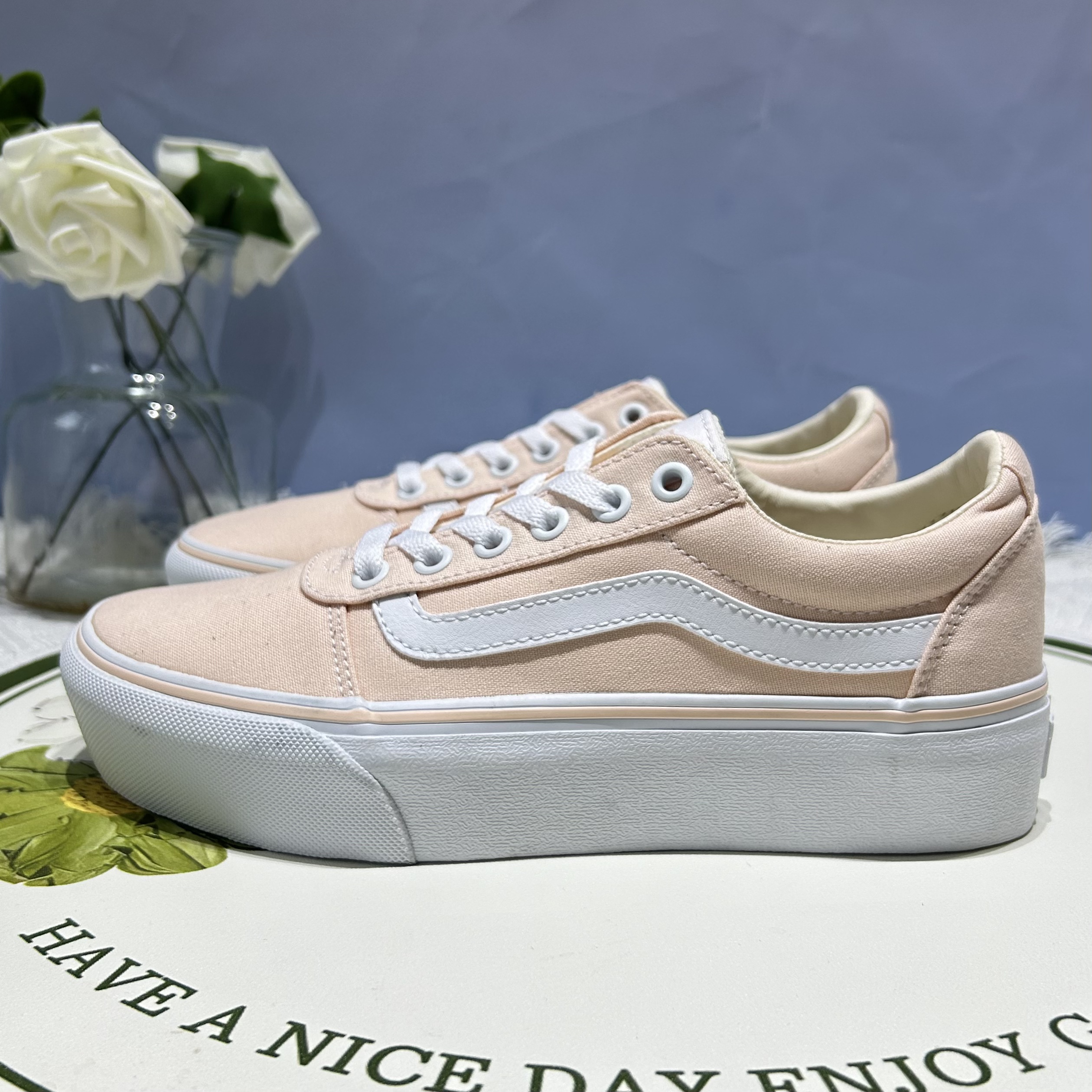 Vans Ward春秋温柔甜酷百搭情侣款低帮休闲帆布板鞋子VN0A3TLCQ6N