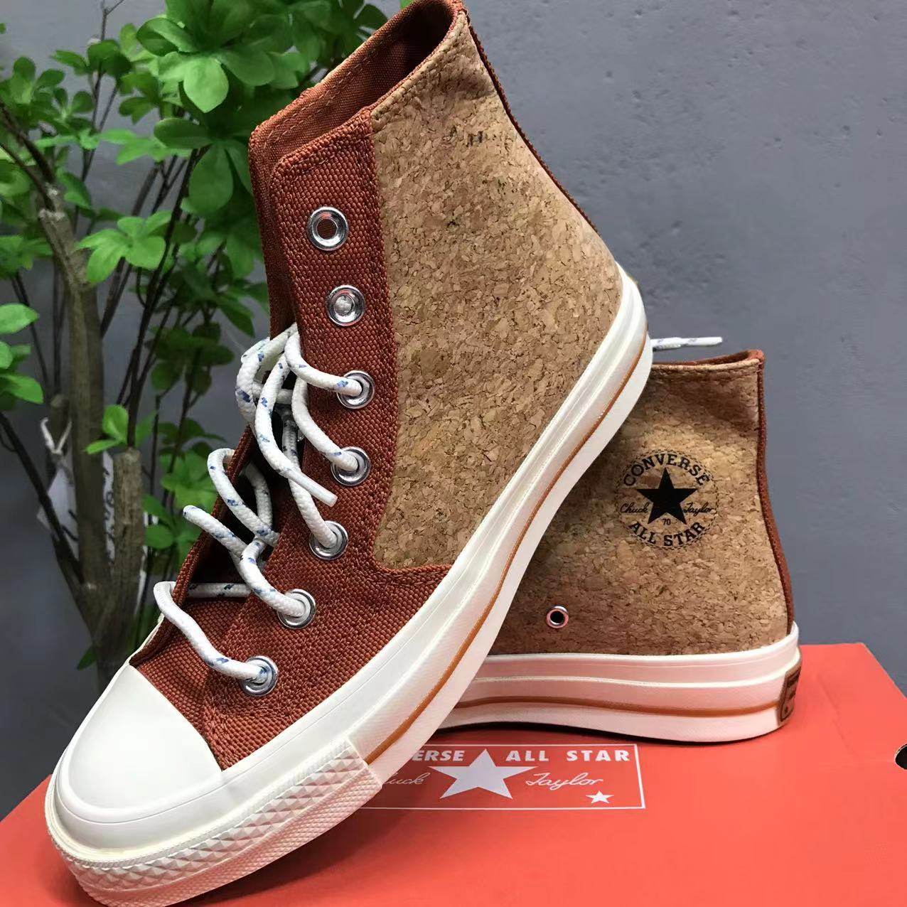 converse/匡威 1970s软木塞红棕色高帮帆布休闲鞋170853c