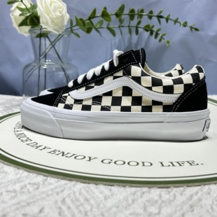 Vans OldSkool黑白棋盘格PE舒适鞋垫男女同款低帮板鞋VN000CQD2BO