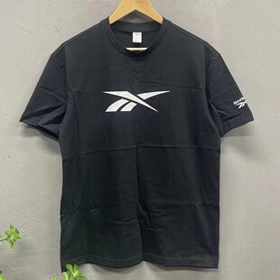 Reebok/锐步 男子纯棉大logo运动休闲T恤透气轻便时尚短袖GR8481