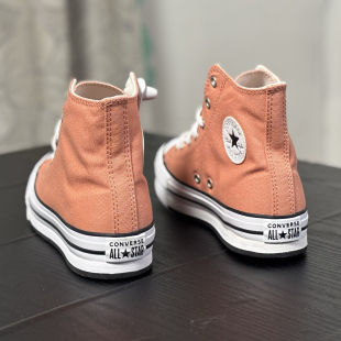 匡威All Star夏季复古休闲粉红高帮厚底增高帆布板鞋 A11977C N仓