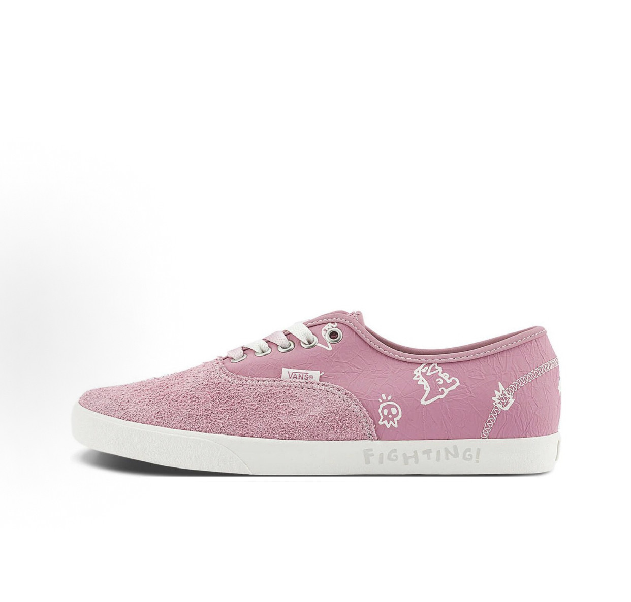 vans 春秋季粉色新款百搭舒适男女同款休闲翻毛皮板鞋VN000D04BO9