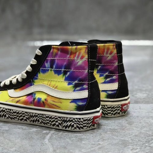 vans sk8Hi高帮复古头彩色扎染男女同款休闲帆布板鞋VN0A4BX226T
