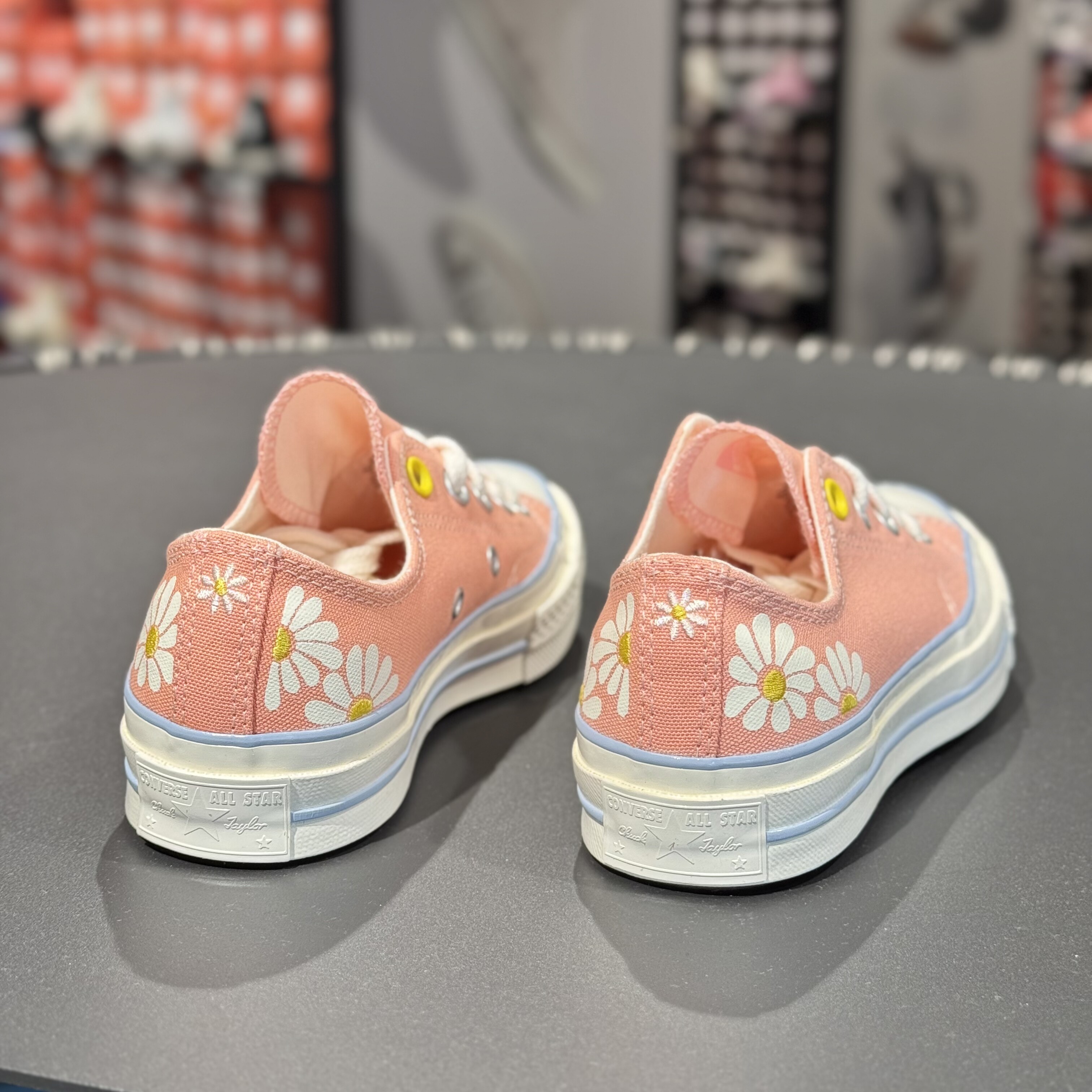 匡威converse新款女子1970s低帮橘色小雏菊印花休闲帆布鞋a09107c