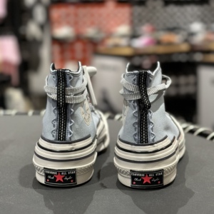 匡威Converse高帮解构雾霾蓝机能休闲运动帆布鞋A07983C