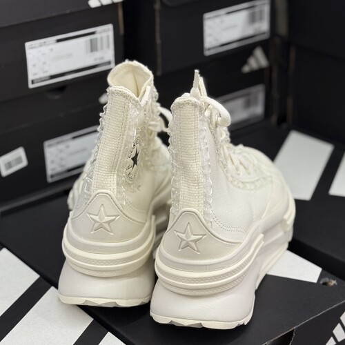 匡威Run Star Legacy高帮白色蕾丝夹心厚底增高女子帆布鞋A10027C