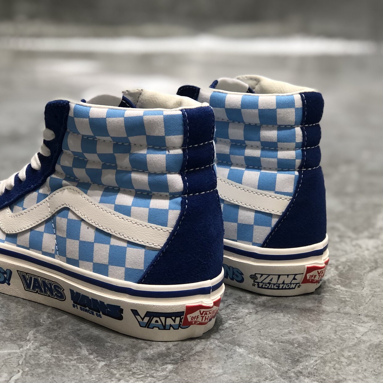 vans sk8-hi安纳海姆高帮棋盘格男女同款休闲帆布鞋子VN0A5KRIA5I