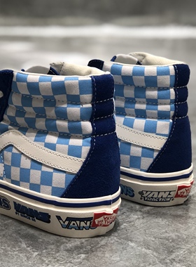 vans sk8-hi安纳海姆高帮棋盘格男女同款休闲帆布鞋子VN0A5KRIA5I