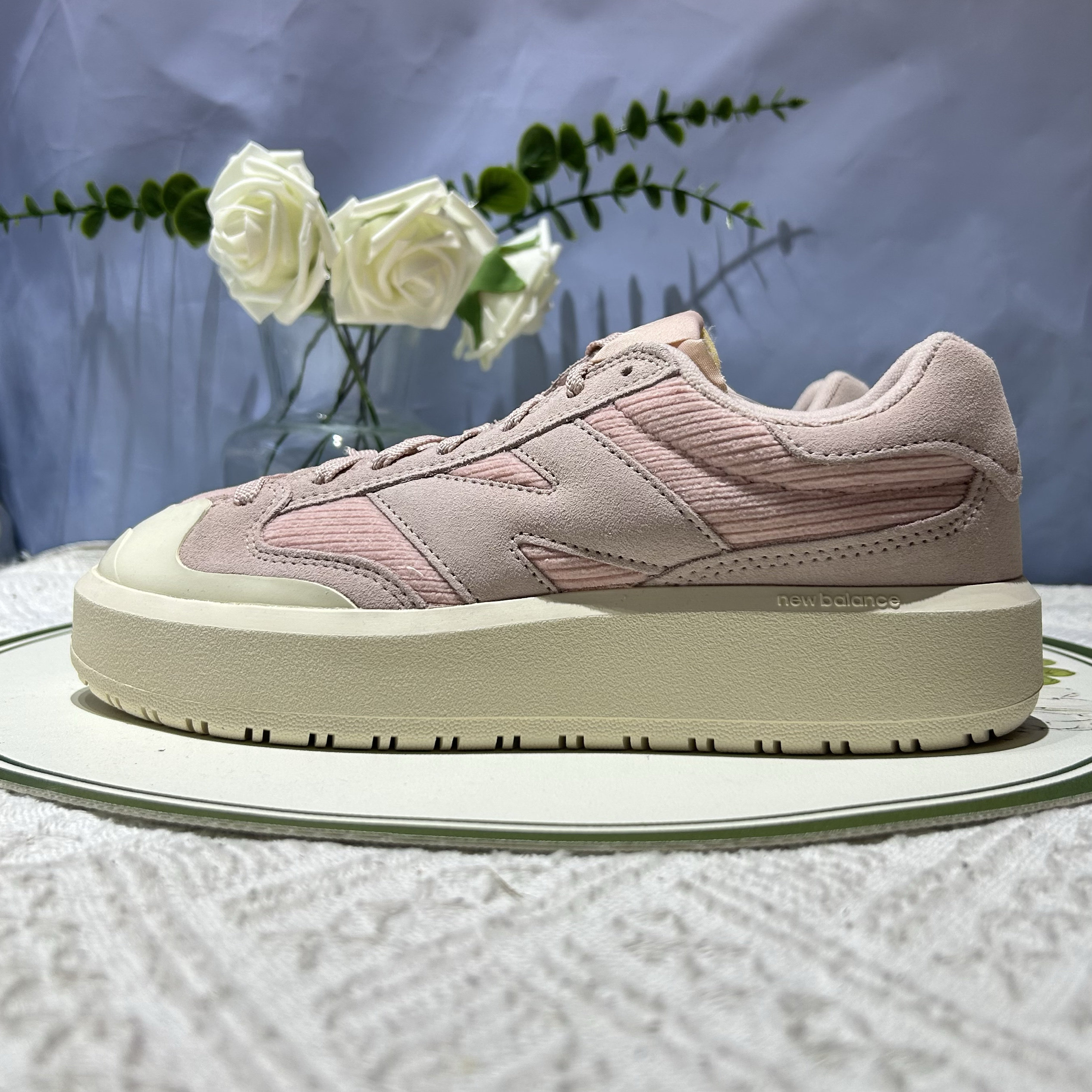 New Balance 302增高厚底可爱休闲百搭樱花粉男女同款板鞋CT302BC