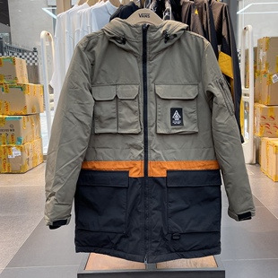 VANS/范斯新款男女情侣中长款运动休闲保暖羽绒服夹克VN0A54HS1LE