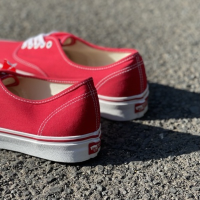 VANS Authentic经典款男女低帮运动休闲红色帆布鞋子 VN000EE3RED