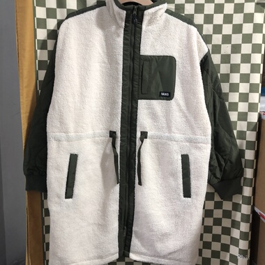 Vans 春秋季绿色毛毛百搭舒适男女同款休闲立领外套Vn0a7yh33ks