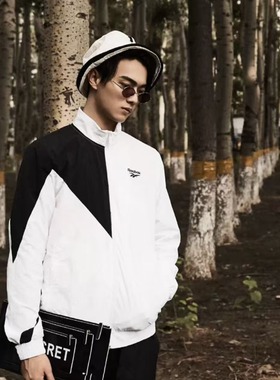 Reebok锐步 男子LF TRACKTOP立领拼接休闲运动茄克外套DJ1949