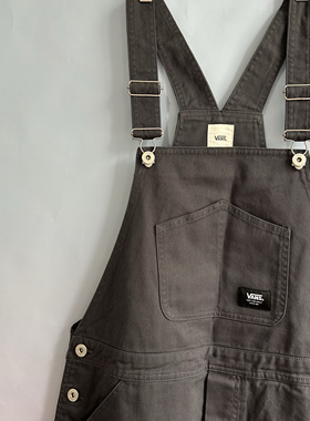 Vans 夏季新款烟灰色多口袋休闲时尚百搭女款背带裙VN000NN71O7