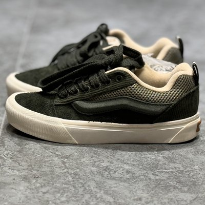 Vans Knu Skool男女同款百搭军绿色胖胖复古面包鞋子VN0009QCOLV