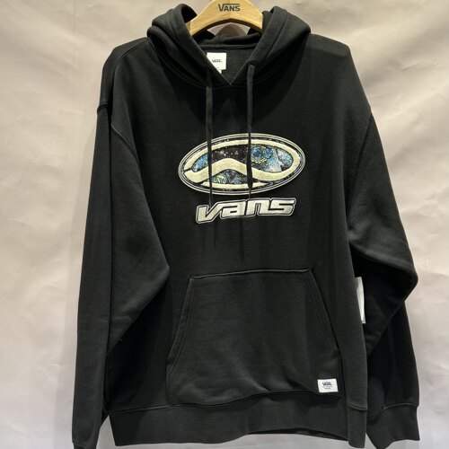Vans 炫酷银河Logo印花图案宽松连帽加绒卫衣男女同款VN0006EDBLK