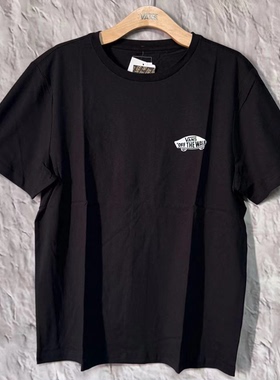 Vans 夏季黑色字母经典百搭舒适男女同款休闲圆领短袖Vn000905blk