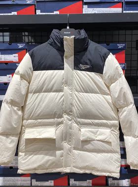 Reebok 锐步 20年男子新款白鸭绒保暖运动休闲短款羽绒服 EJ8449