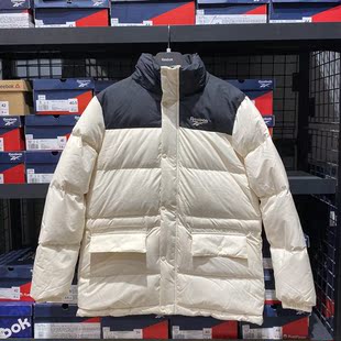 Reebok 锐步 20年男子新款白鸭绒保暖运动休闲短款羽绒服 EJ8449