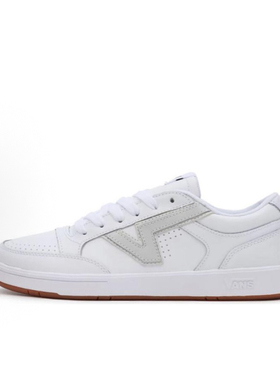 vans 春秋季白色经典百搭舒适男女同款休闲皮面板鞋子VN0A7TNLB41