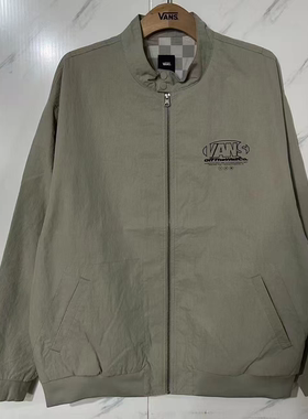 VANS春秋季灰绿色字母百搭舒适情侣款休闲立领外套VN000NETZUJ