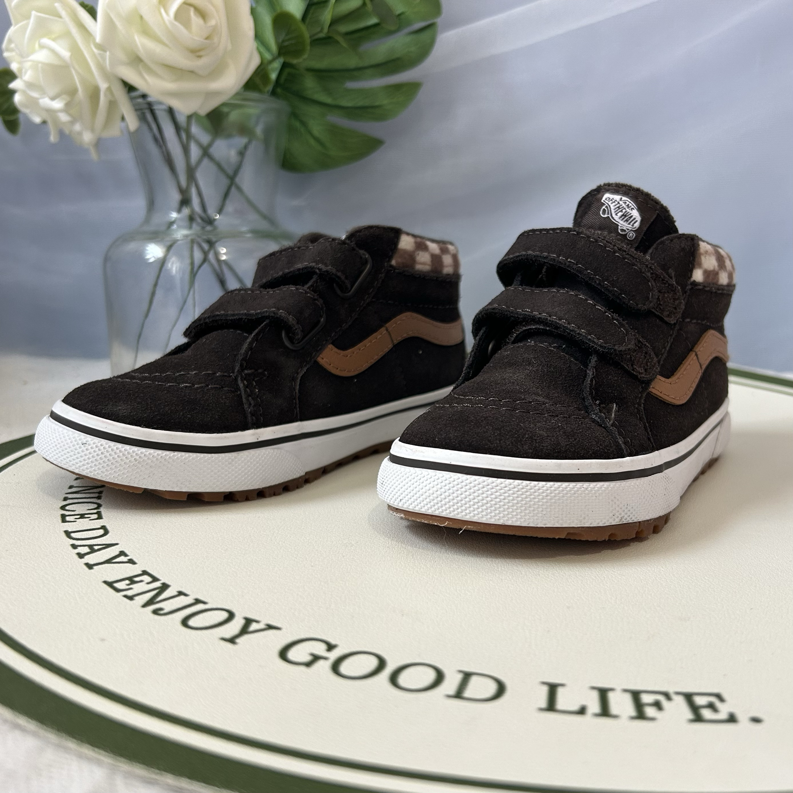 Vans Classics 舒适保暖防滑休闲百搭中小童高帮板鞋VN000D11BF2