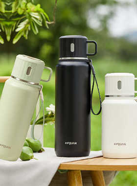 新款保冰保冷保温杯男士大容量水杯便携运动健身水壶一杯两盖杯子