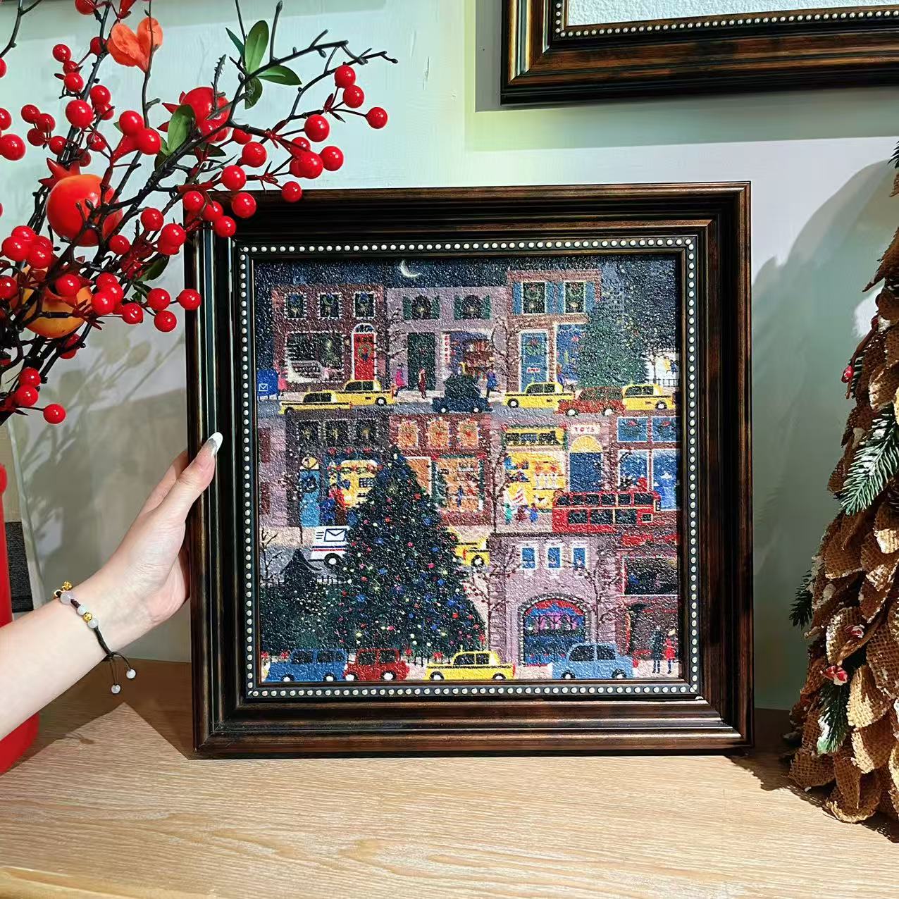 冬灯 圣诞复古艺术装饰画