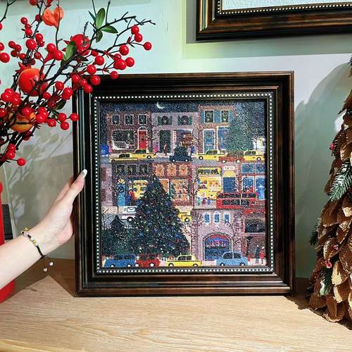 冬灯 圣诞复古艺术装饰画