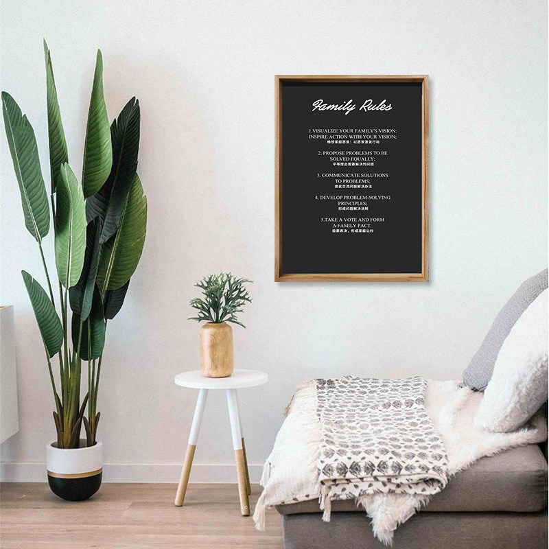 简约现代家规家庭公约~趣味男女学生孩童家风守则~同住合约装饰画