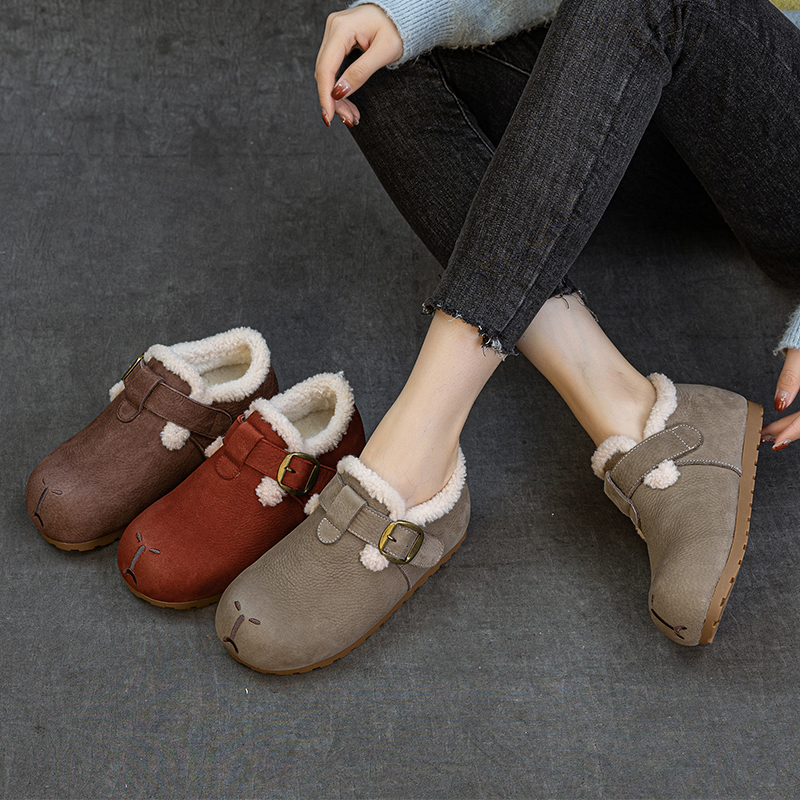 绒保暖女单鞋丑萌大头勃肯雪地鞋