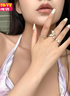 2020韩国镀14k真金女花朵戒指