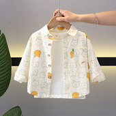 纯棉开衫 小童春季 婴儿春装 衬衣儿童衬衫 外套 男童童装 宝宝春秋长袖