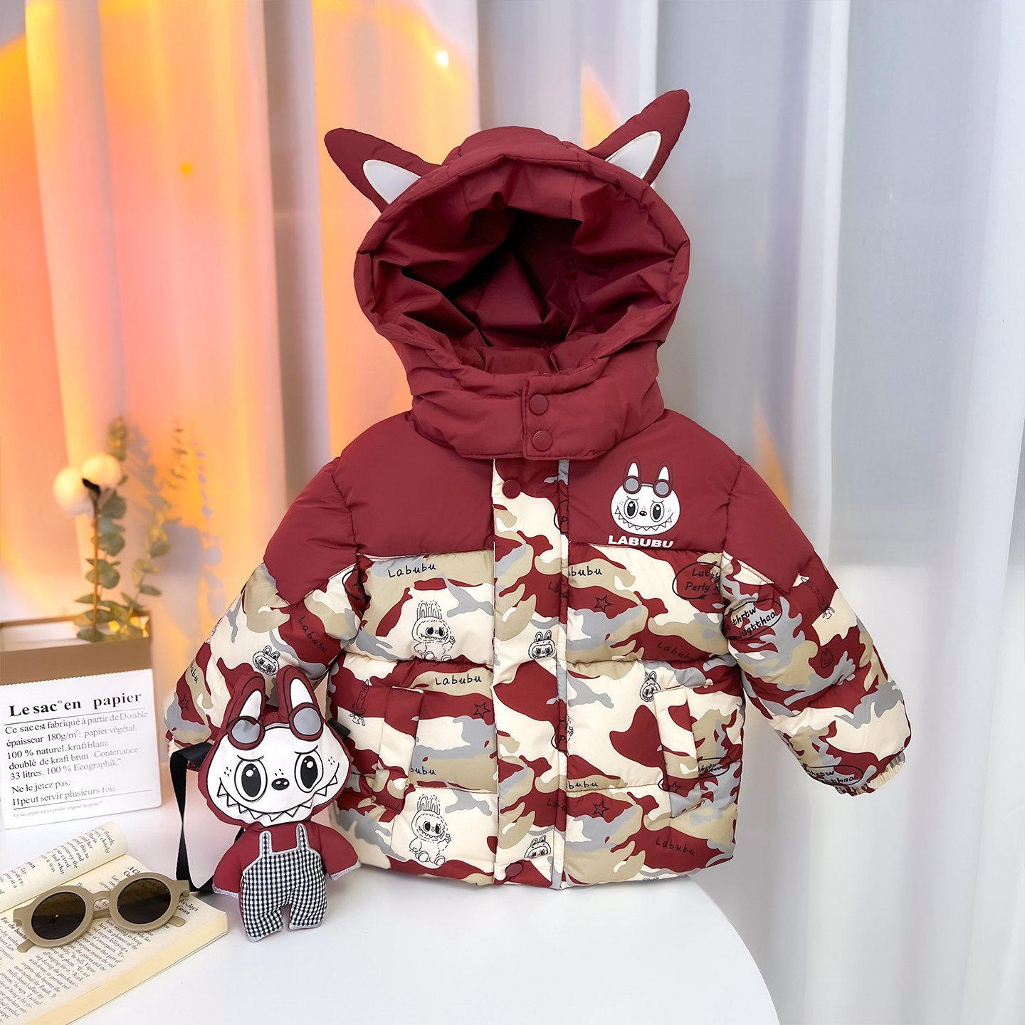 儿童加厚棉衣宝宝冬装男童迷彩棉服婴儿保暖冬款棉袄小童帅气外套