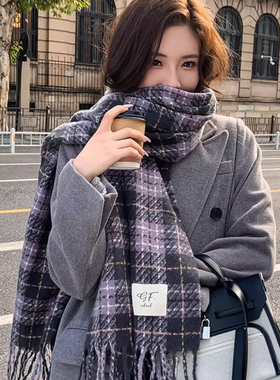 冬季欧美风女仿羊绒围巾