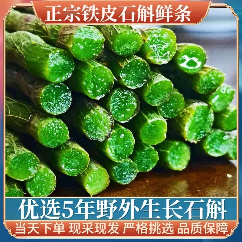 新鲜铁皮石斛鲜条现摘现发正宗新鲜5年100g鲜石斛中药材养生茶