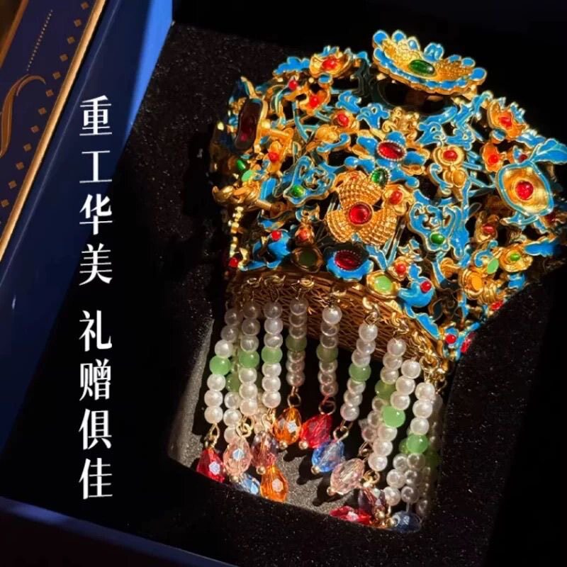 内蒙古博物院点翠凤冠冰箱贴国风创意装饰品文创送朋友生日伴手礼