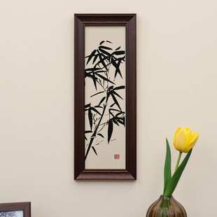 以琳画框实木相框胡桃木色长条字画横向竖向书法国画摆台空框装裱