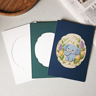 裱 白色卡纸装 卡纸相框中式 绣球花型剪纸卡纸刺绣国画新中式