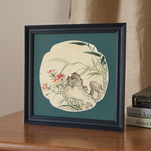 以琳画框刺绣相框花型卡纸中式 宋代美学复古国画字画框正方形相框