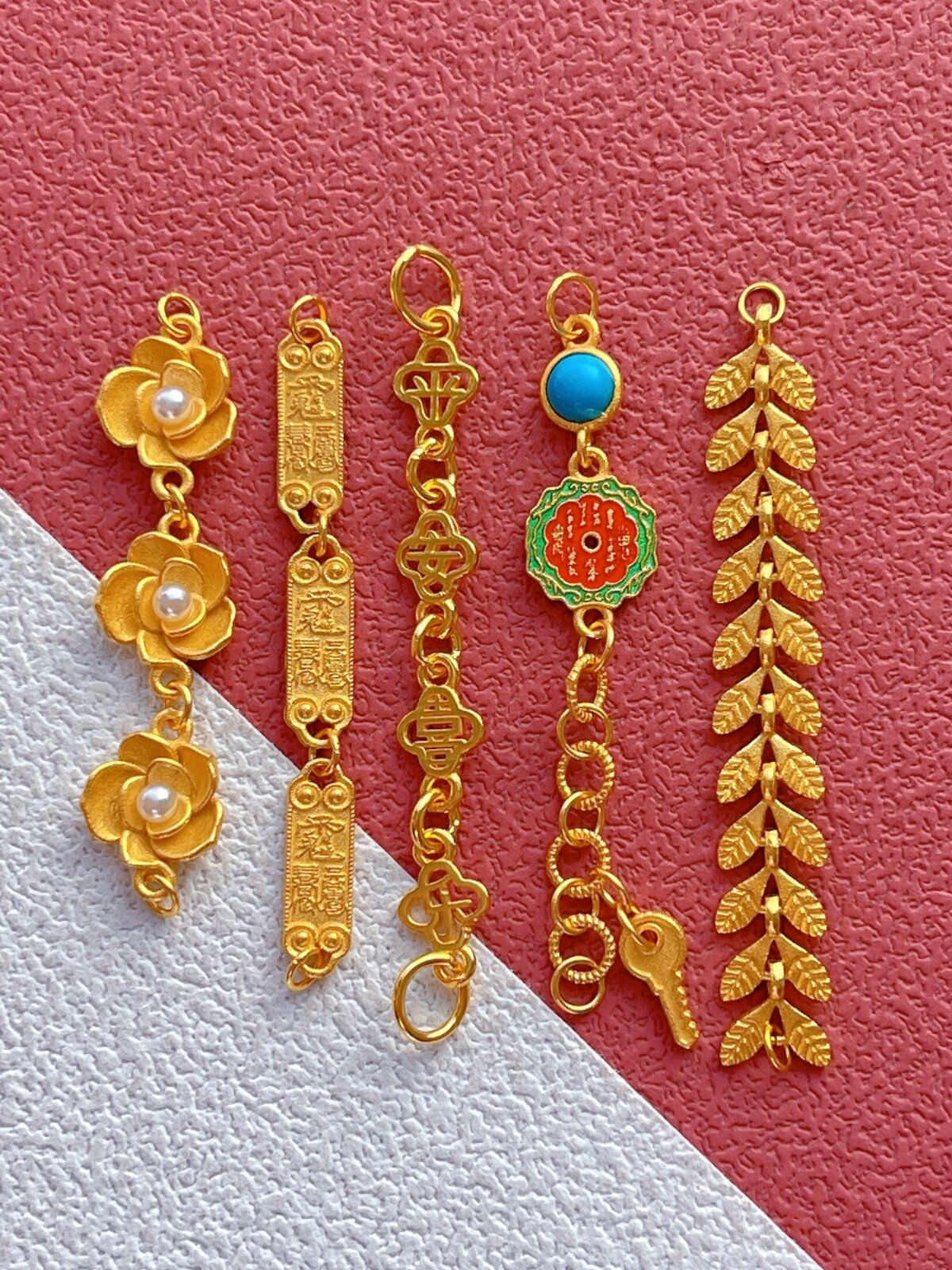 S925 ANCIENT SILVER GOLD-PLATED FITTINGS BURNT BLUE PEACE JOY HAPPINESS BLESSINGS BARLEY EARS FIVE ELEMENTS MOUNTAIN GHOSTS SPEND MONEY TO EXTEND THE CHAIN