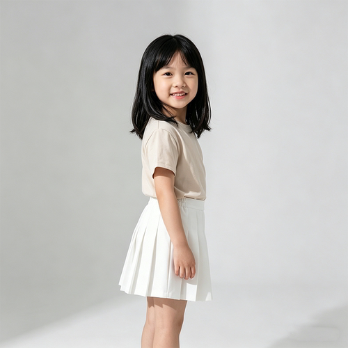 女童JK白色百褶防走光短裙