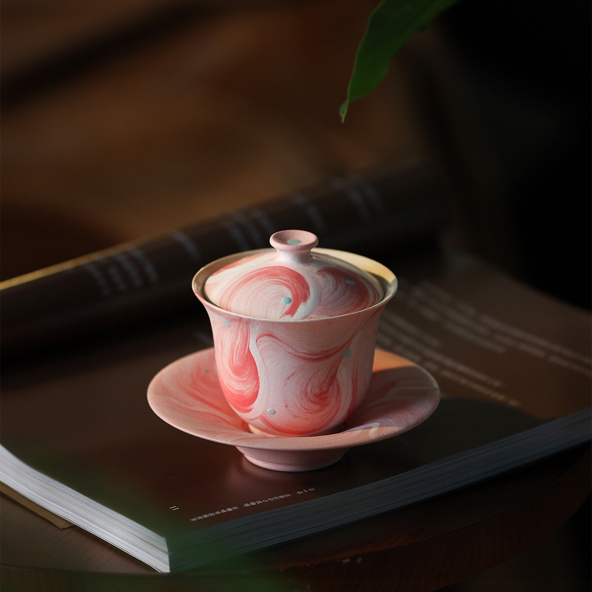 牧渔粉色海洋盖碗设计师推荐款