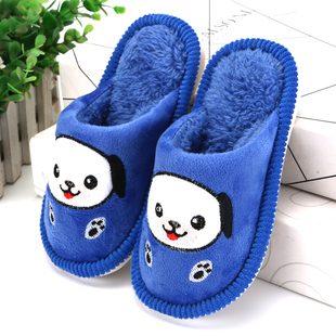 防滑家居地板厚底可爱卡通男童女童宝宝小孩拖鞋 秋冬季 儿童棉拖鞋