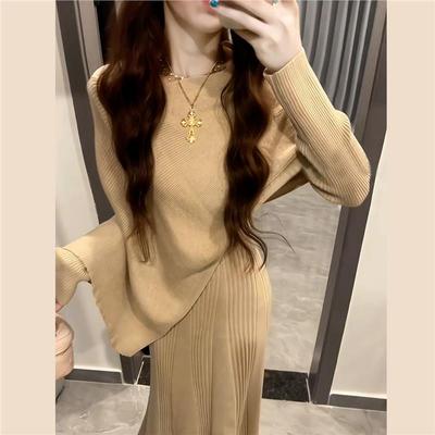 巨好看斗篷针织连衣裙子女秋冬季