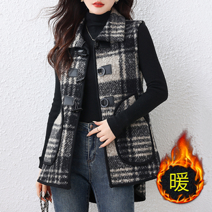 胖妹妹羊羔毛加绒加厚马甲外套女2025年新款冬季大码女装保暖马夹